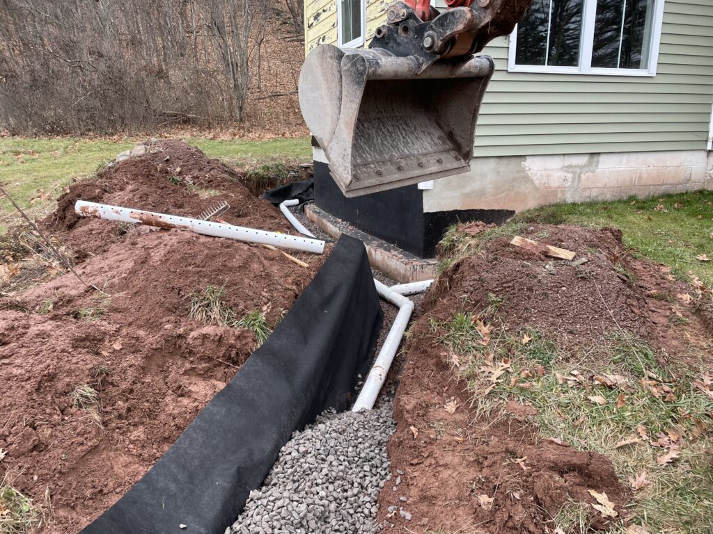 Foundation drain install Windham NY